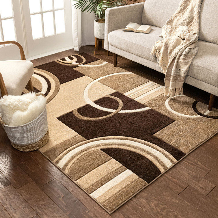 Ebern Designs Fenwick Abstract Brown/Beige Area Rug & Reviews Wayfair